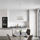 Hunter Langwood 4-Light Matte White Transitional Led Bare Bulb Chandelier