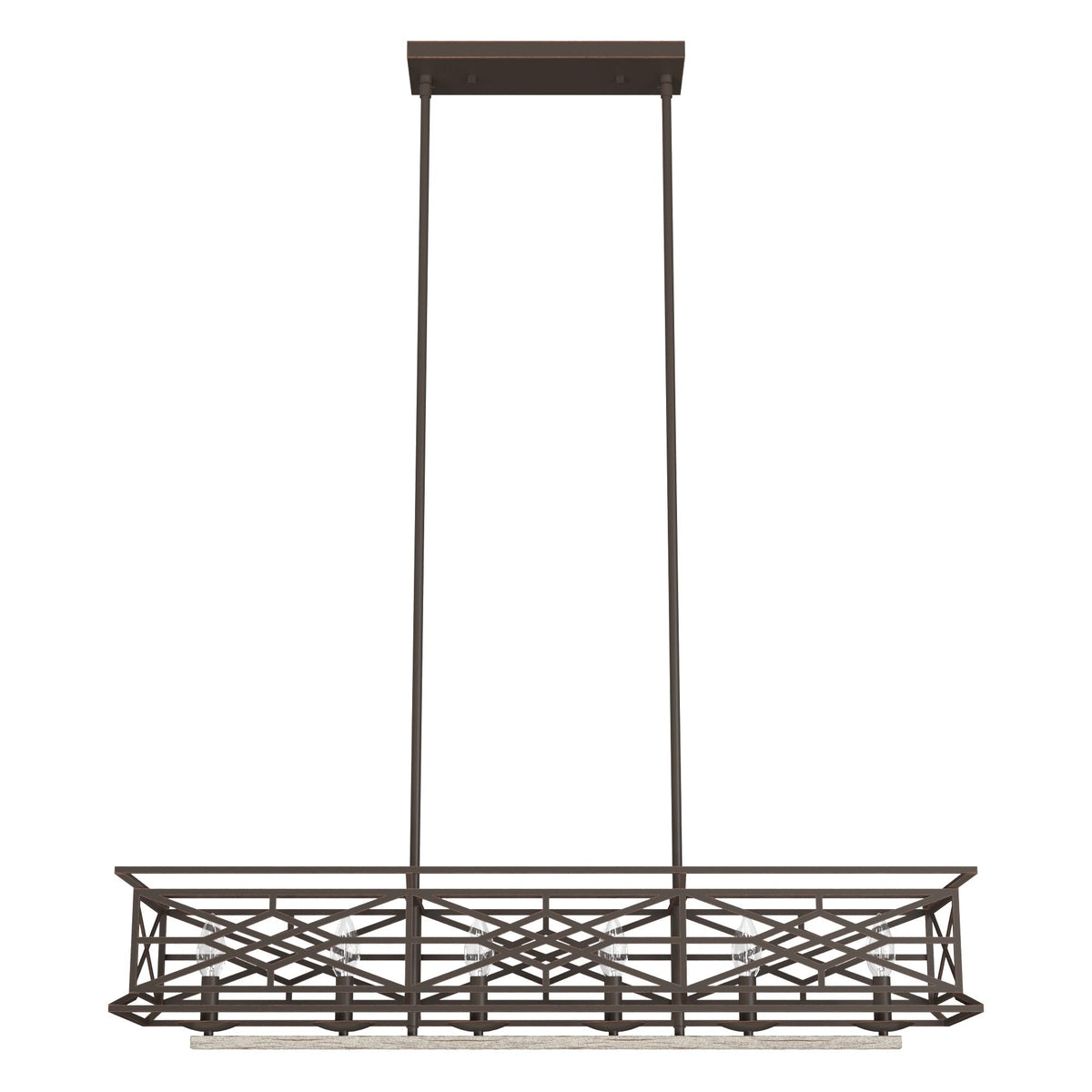 Hunter Langwood 6-Light Matte Copper Transitional Led Bare Bulb Chandelier