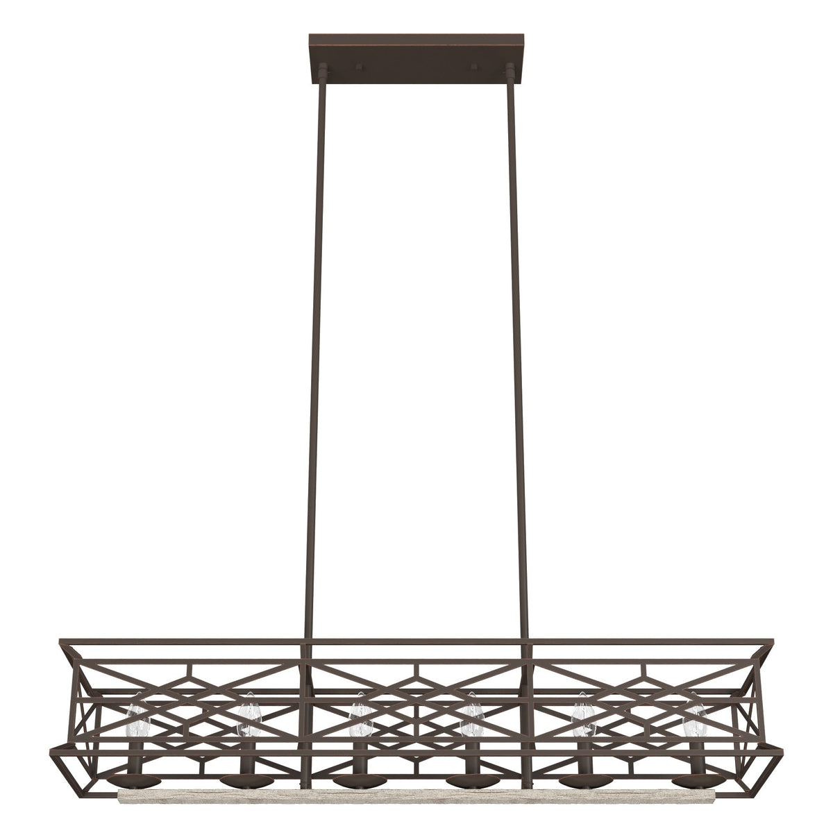 Hunter Langwood 6-Light Matte Copper Transitional Led Bare Bulb Chandelier