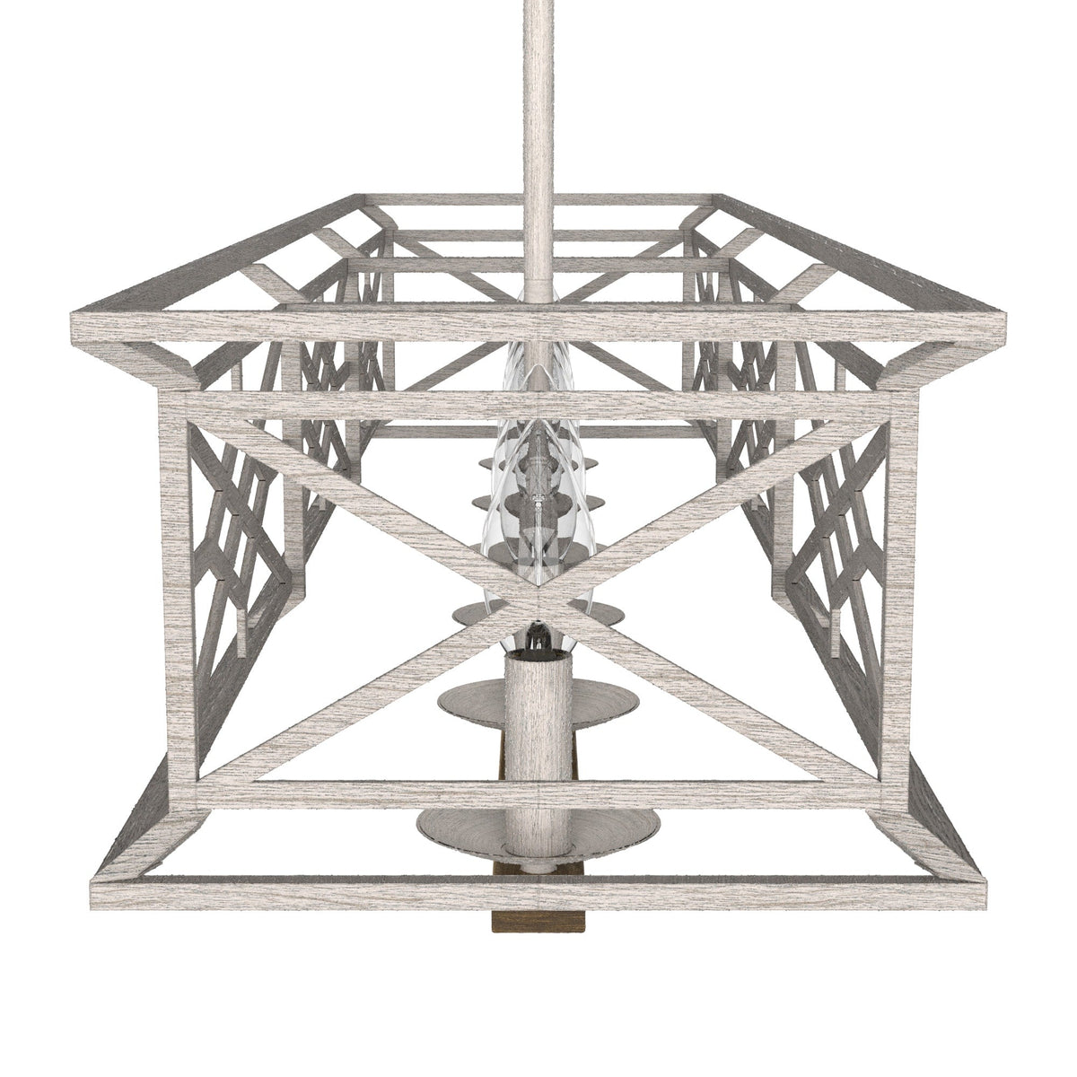 Hunter Langwood 6-Light Matte White Transitional Led Bare Bulb Chandelier