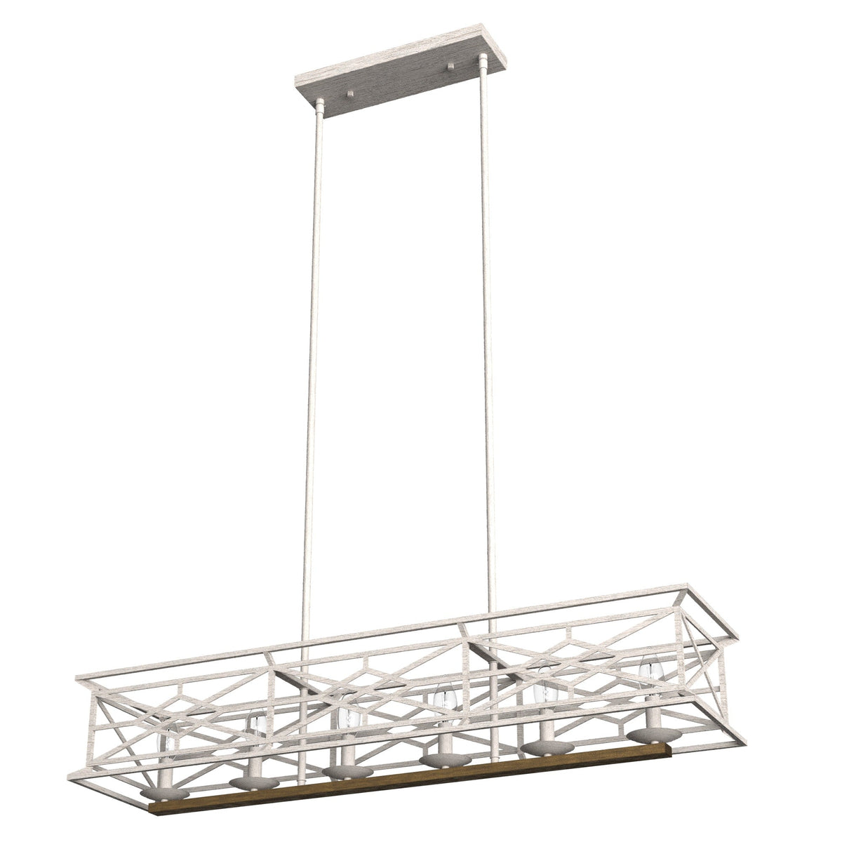 Hunter Langwood 6-Light Matte White Transitional Led Bare Bulb Chandelier