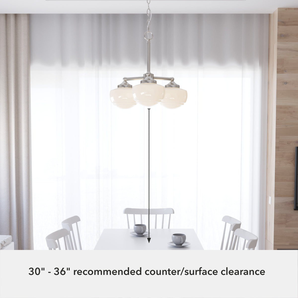 Hunter Saddle Creek 3-Light Brushed Nickel Transitional Led Chandelier
