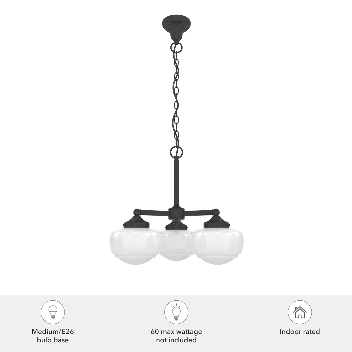 Hunter Saddle Creek 3-Light Satin Bronze Transitional Led Chandelier