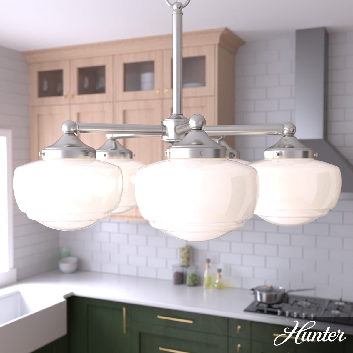 Hunter Saddle Creek 5-Light Brushed Nickel Transitional Led Chandelier
