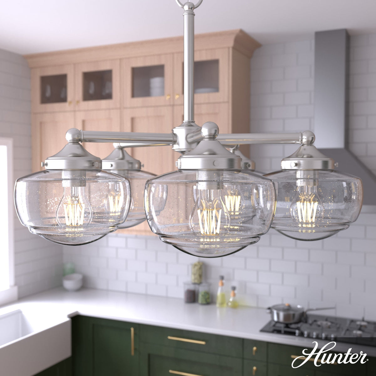 Hunter Saddle Creek 5-Light Brushed Nickel Transitional Led Chandelier