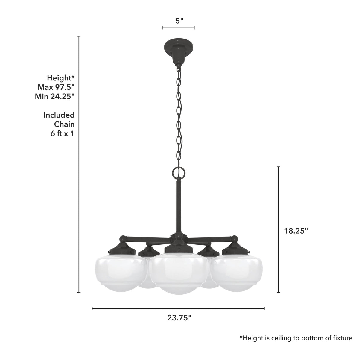 Hunter Saddle Creek 5-Light Satin Bronze Transitional Led Chandelier