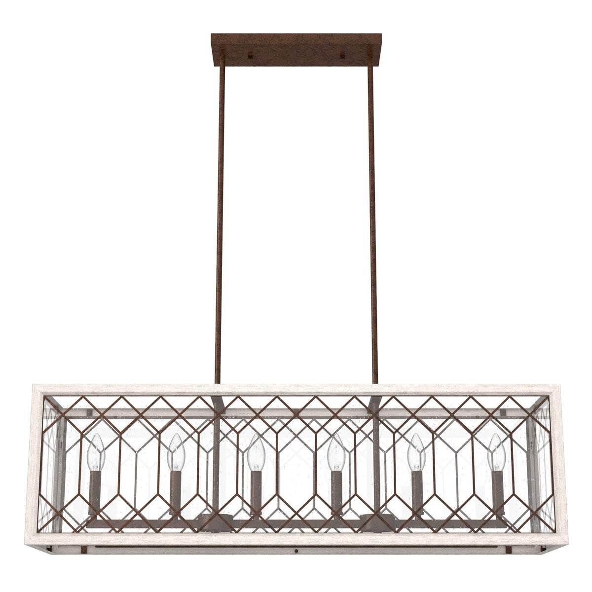 Hunter Chevron 8-Light Distressed Brown Modern/Contemporary Led Chandelier