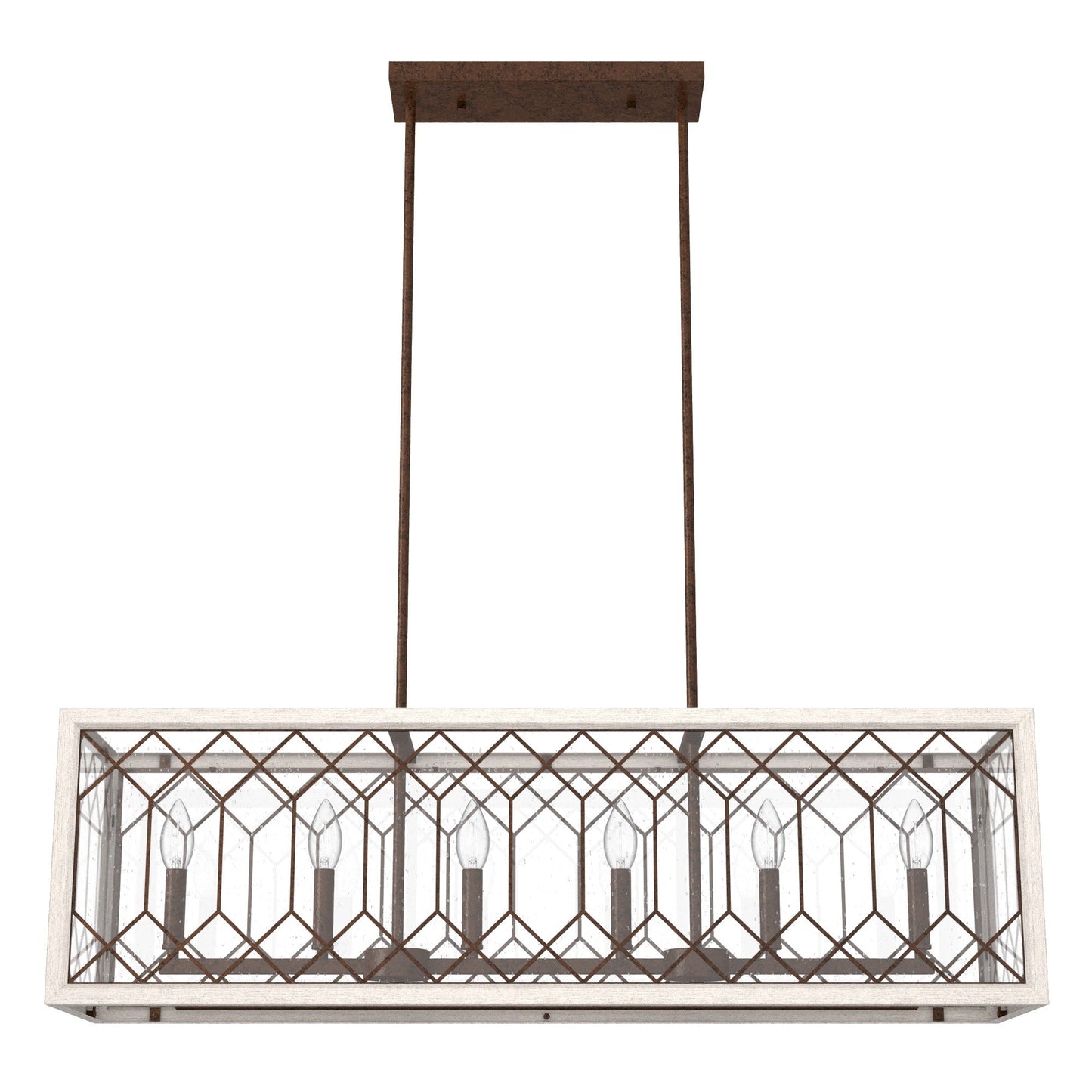 Hunter Chevron 8-Light Distressed Brown Modern/Contemporary Led Chandelier
