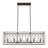 Hunter Chevron 8-Light Distressed Brown Modern/Contemporary Led Chandelier