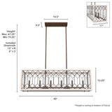 Hunter Chevron 8-Light Distressed Brown Modern/Contemporary Led Chandelier