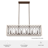 Hunter Chevron 8-Light Distressed Brown Modern/Contemporary Led Chandelier