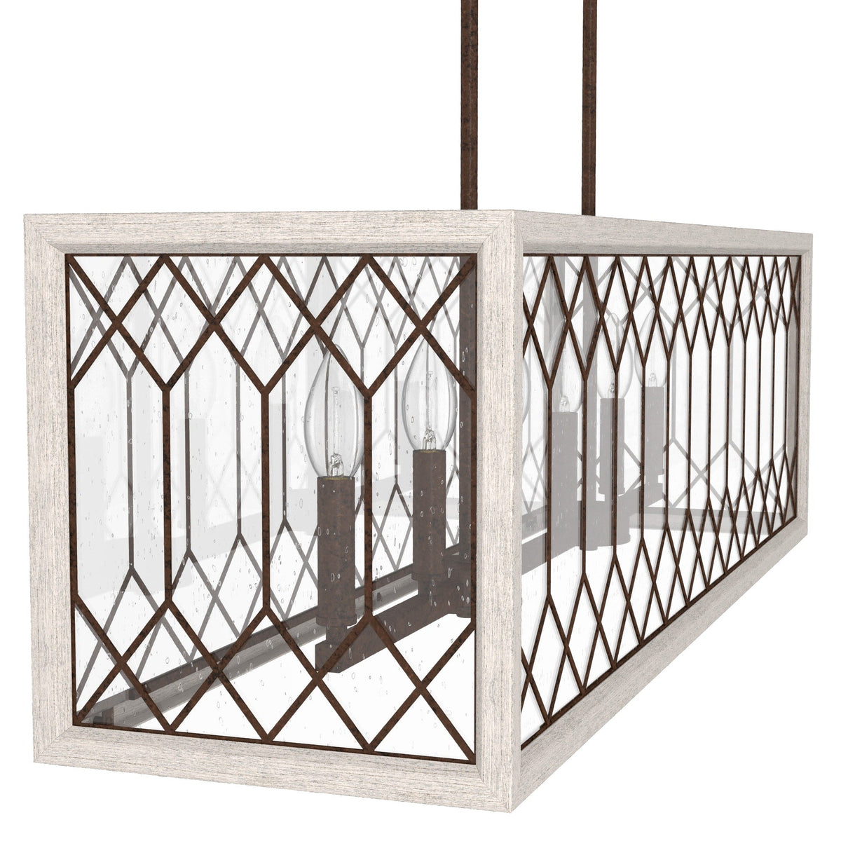 Hunter Chevron 8-Light Distressed Brown Modern/Contemporary Led Chandelier