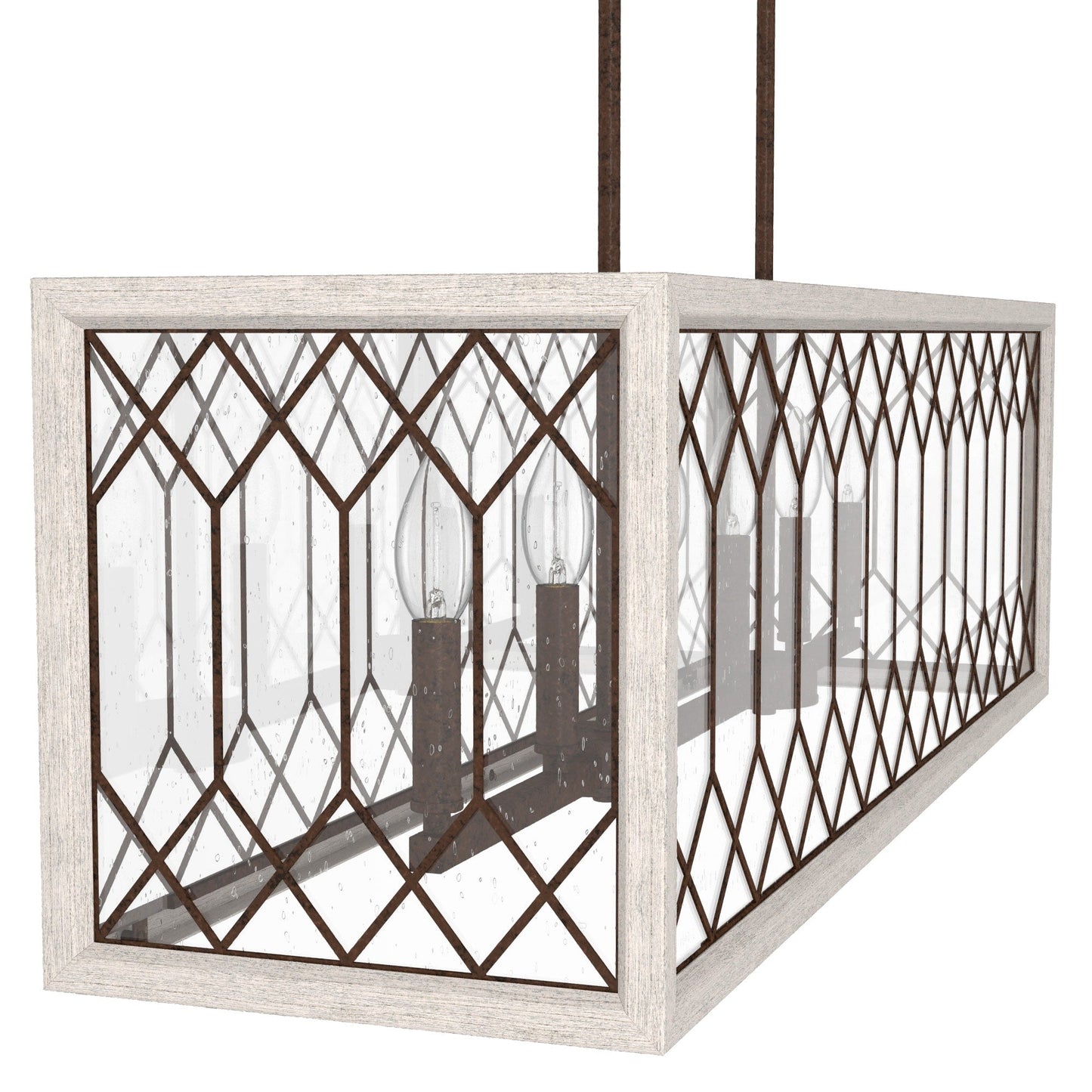Hunter Chevron 8-Light Distressed Brown Modern/Contemporary Led Chandelier