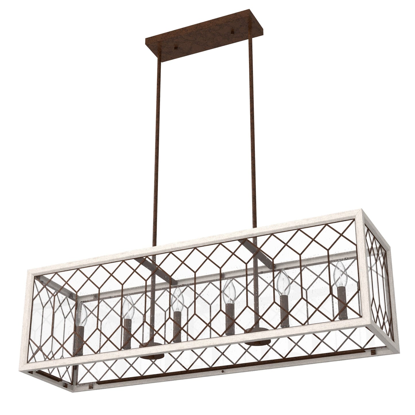 Hunter Chevron 8-Light Distressed Brown Modern/Contemporary Led Chandelier
