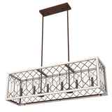Hunter Chevron 8-Light Distressed Brown Modern/Contemporary Led Chandelier
