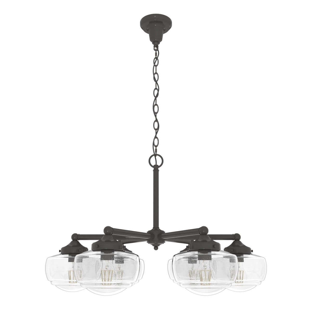 Hunter Saddle Creek 6-Light Satin Bronze Transitional Led Chandelier