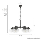 Hunter Saddle Creek 6-Light Satin Bronze Transitional Led Chandelier