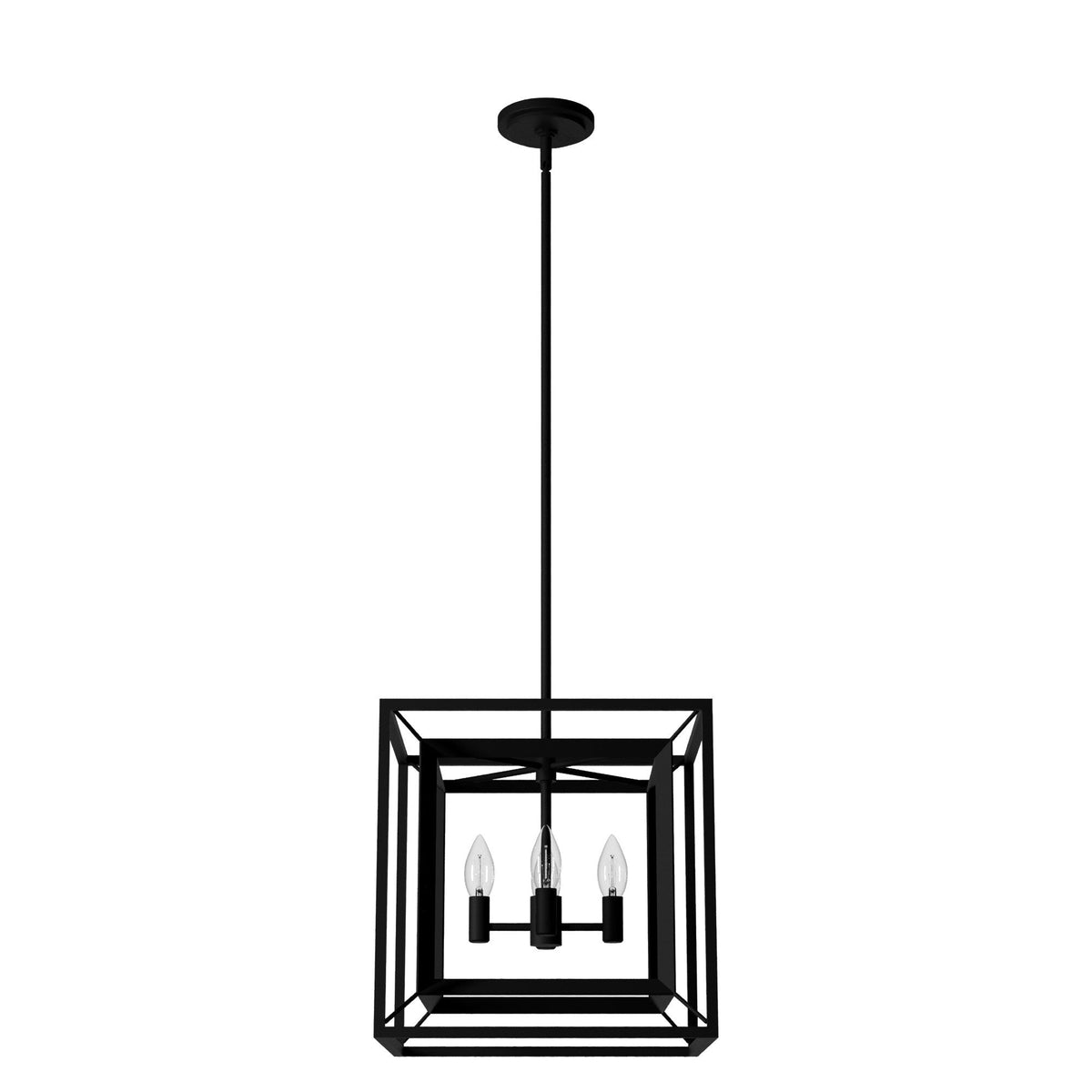 Hunter Doherty 4-Light Matte Black Modern/Contemporary Led Bare Bulb Chandelier