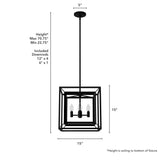 Hunter Doherty 4-Light Matte Black Modern/Contemporary Led Bare Bulb Chandelier