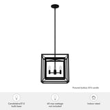 Hunter Doherty 4-Light Matte Black Modern/Contemporary Led Bare Bulb Chandelier