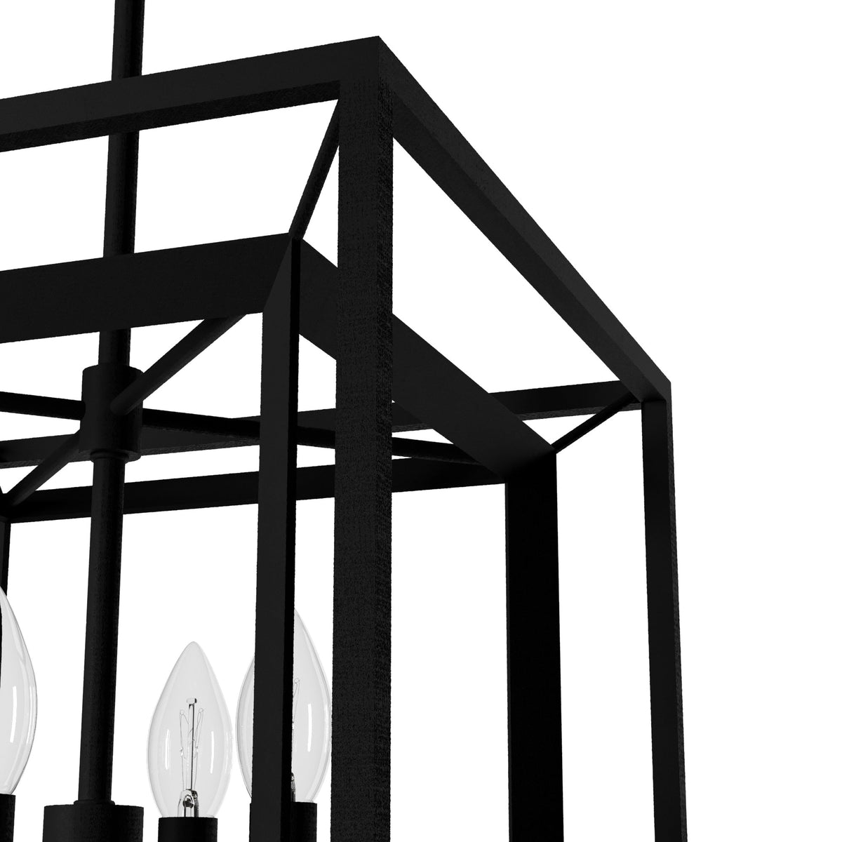 Hunter Doherty 4-Light Matte Black Modern/Contemporary Led Bare Bulb Chandelier