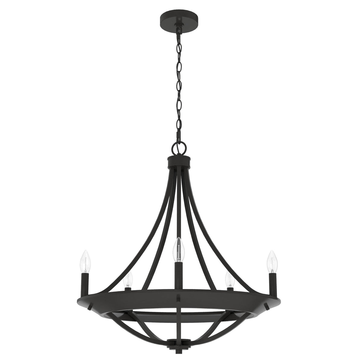 Hunter Perch Point 5-Light Satin Bronze Transitional Led Chandelier