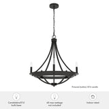 Hunter Perch Point 5-Light Satin Bronze Transitional Led Chandelier