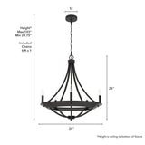 Hunter Perch Point 5-Light Satin Bronze Transitional Led Chandelier