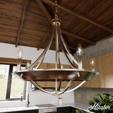 Hunter Perch Point 5-Light Brushed Nickel Transitional Led Chandelier