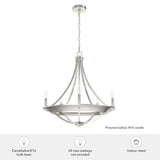 Hunter Perch Point 5-Light Brushed Nickel Transitional Led Chandelier