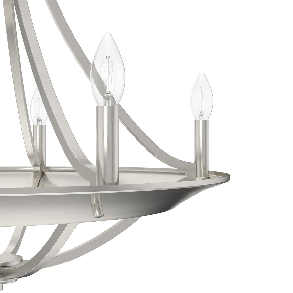 Hunter Perch Point 5-Light Brushed Nickel Transitional Led Chandelier