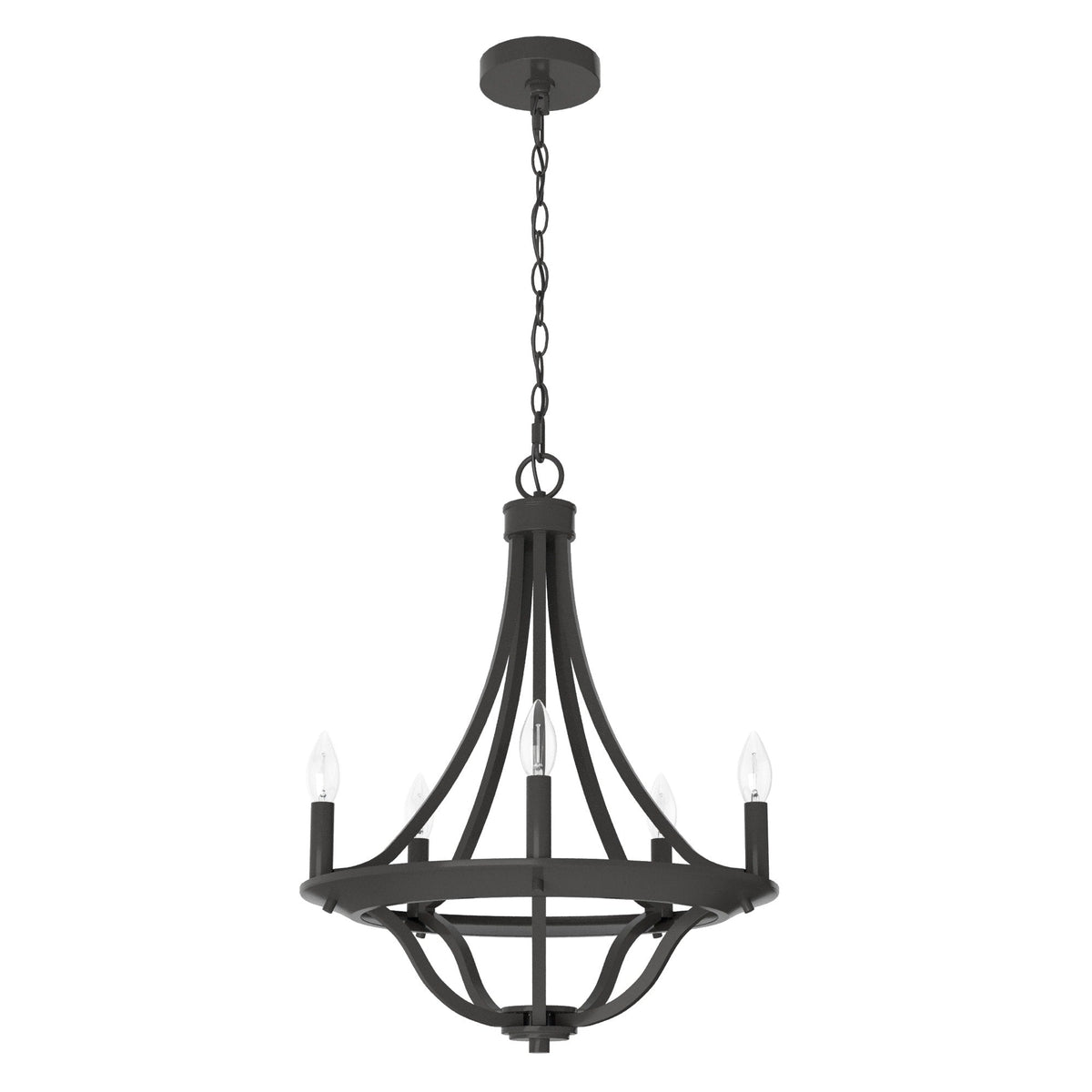Hunter Perch Point 5-Light Satin Bronze Transitional Led Chandelier