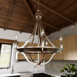 Hunter Perch Point 5-Light Brushed Nickel Transitional Led Chandelier
