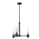 Hunter River Mill 3-Light Matte Black Rustic Led Bare Bulb Chandelier