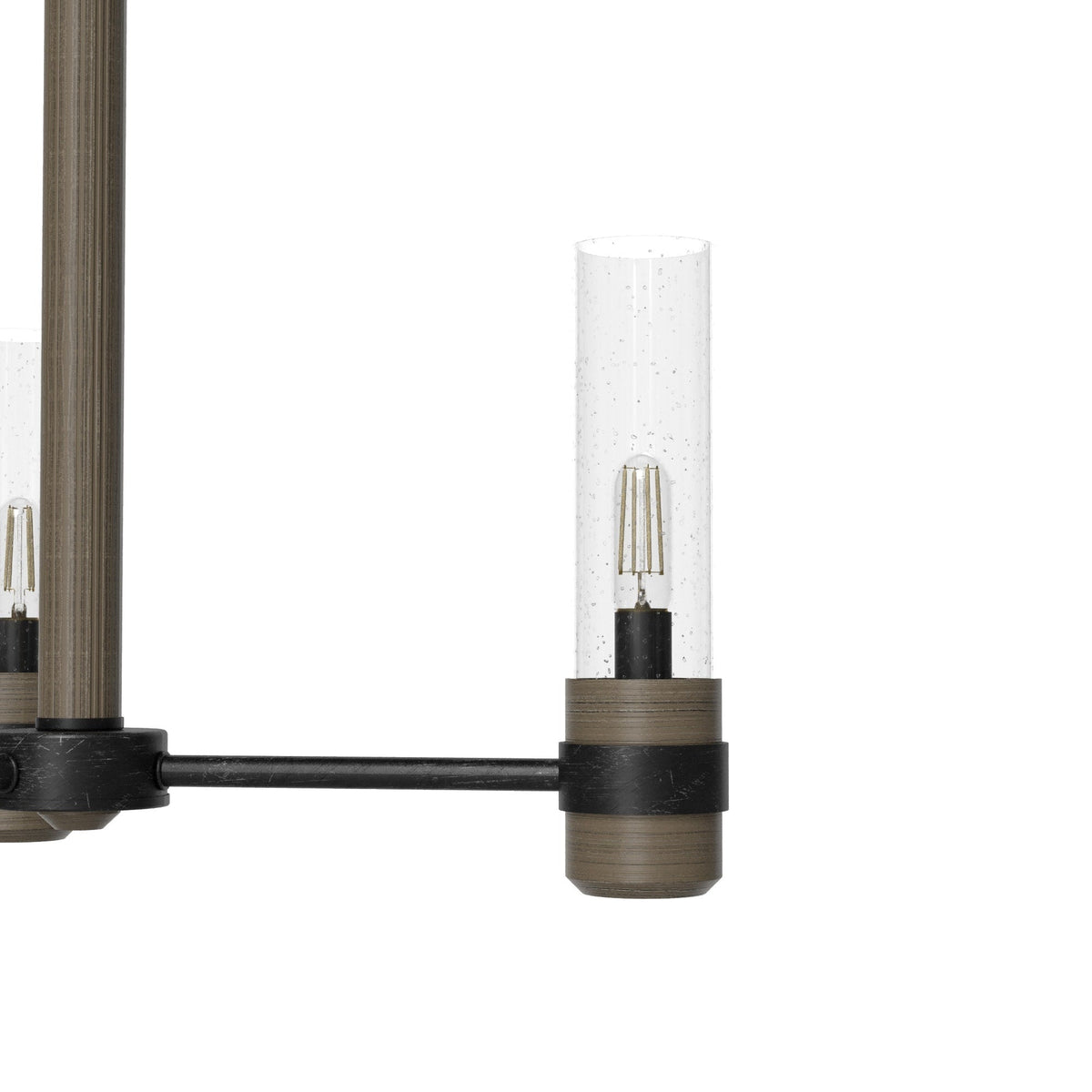 Hunter River Mill 3-Light Matte Black Rustic Led Bare Bulb Chandelier