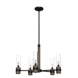 Hunter River Mill 5-Light Matte Black Rustic Led Bare Bulb Chandelier