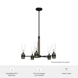 Hunter River Mill 5-Light Matte Black Rustic Led Bare Bulb Chandelier