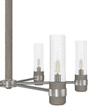 Hunter River Mill 6-Light Brushed Nickel Rustic Led Bare Bulb Chandelier