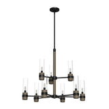 Hunter River Mill 9-Light Matte Black Rustic Led Bare Bulb Chandelier