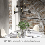 Hunter River Mill 9-Light Matte Black Rustic Led Bare Bulb Chandelier