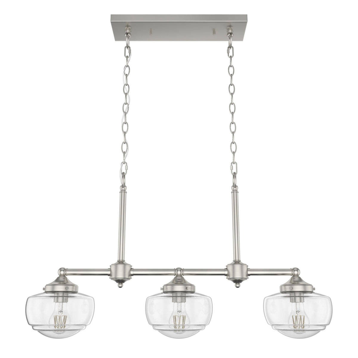 Hunter Saddle Creek 3-Light Brushed Nickel Transitional Led Chandelier