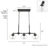 Hunter Saddle Creek 3-Light Satin Bronze Transitional Led Chandelier
