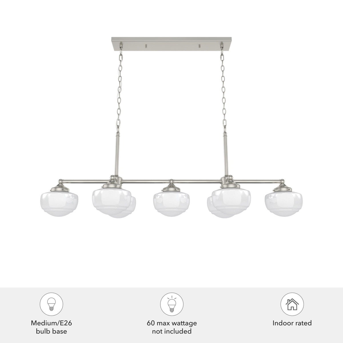 Hunter Saddle Creek 7-Light Brushed Nickel Transitional Led Chandelier