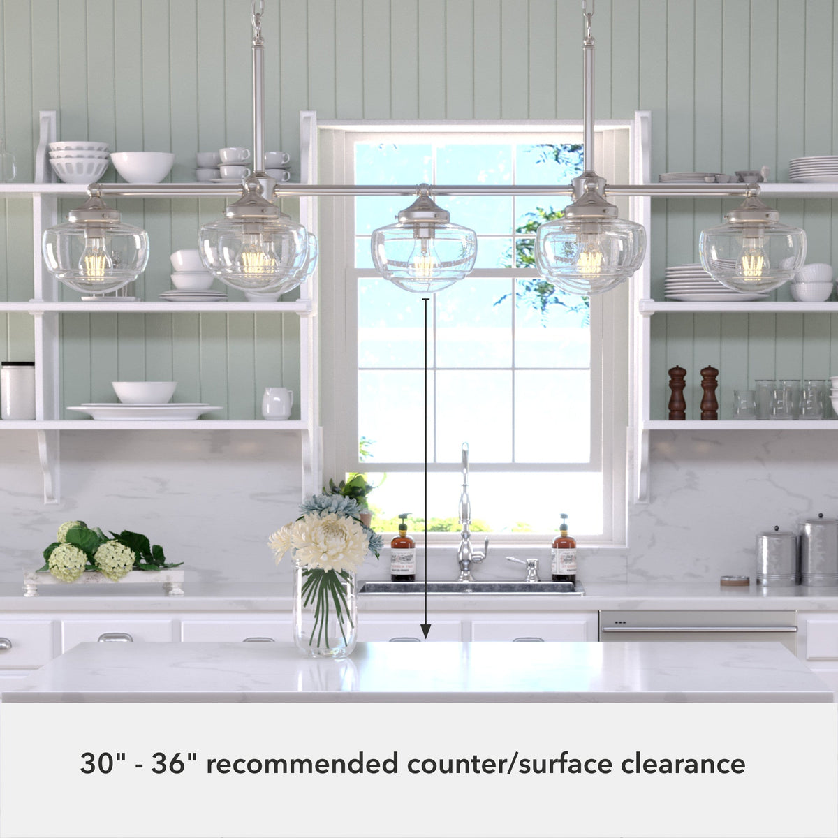 Hunter Saddle Creek 7-Light Brushed Nickel Transitional Led Chandelier