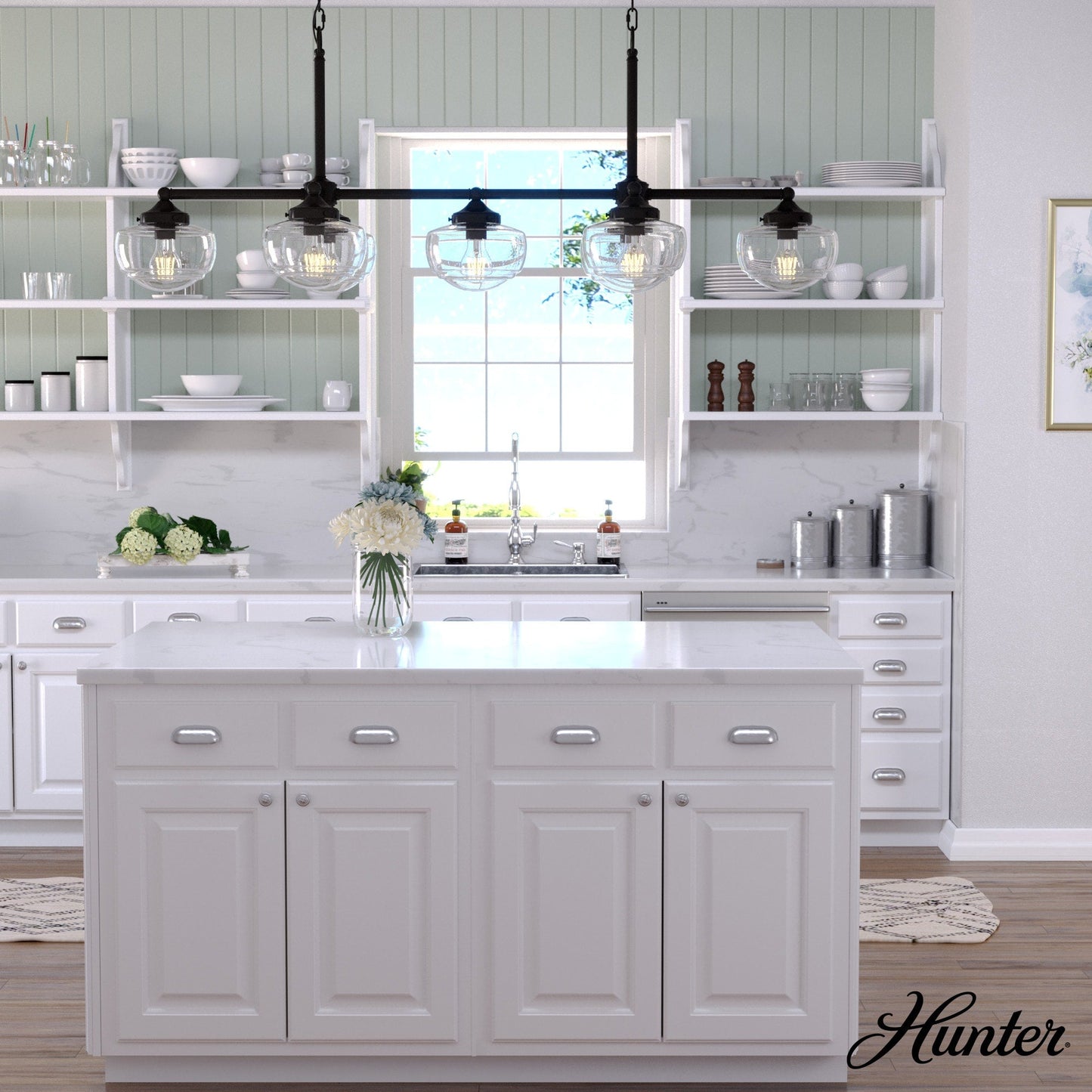 Hunter Saddle Creek 7-Light Satin Bronze Transitional Led Chandelier