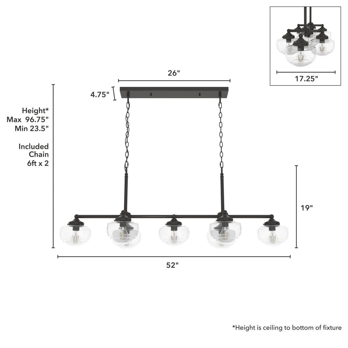Hunter Saddle Creek 7-Light Satin Bronze Transitional Led Chandelier