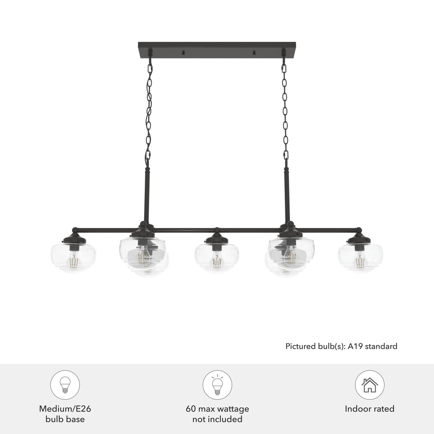 Hunter Saddle Creek 7-Light Satin Bronze Transitional Led Chandelier