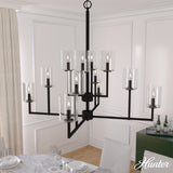 Hunter Kerrison 12-Light Satin Black Transitional Led Chandelier