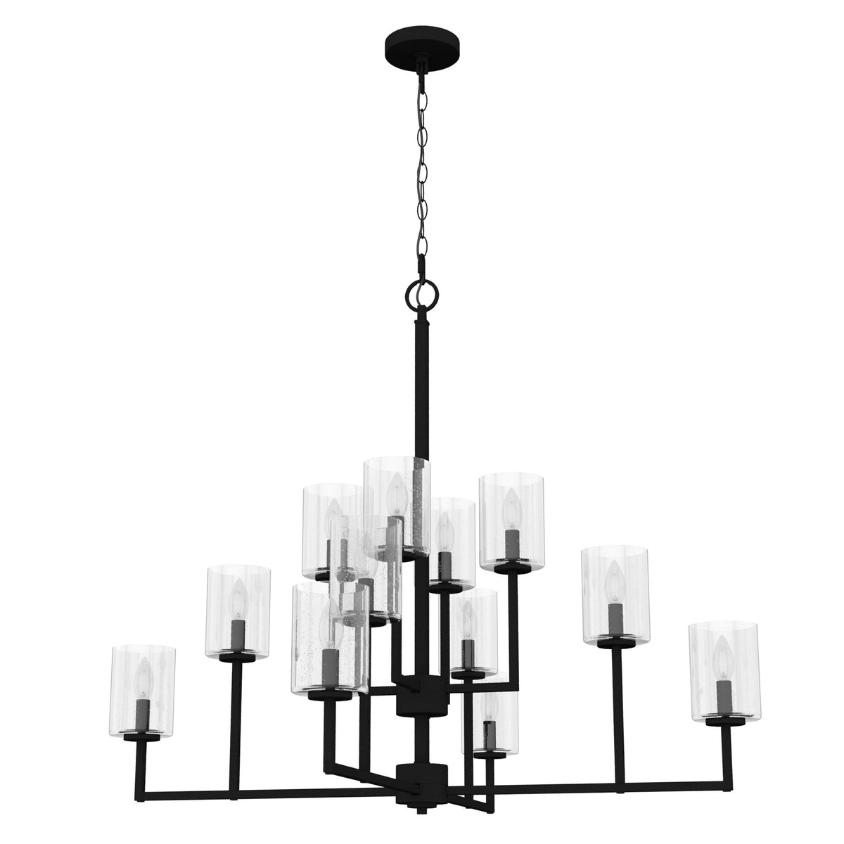 Hunter Kerrison 12-Light Satin Black Transitional Led Chandelier