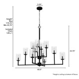 Hunter Kerrison 12-Light Satin Black Transitional Led Chandelier